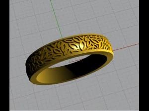 Ring mit Blattornament 3D Modell