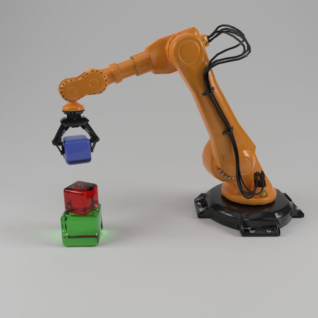industrial robot arm Modelo 3D .c4d .max .obj .3ds .fbx .stl .blend 