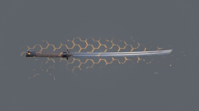 sci-fi katana Model 3D .c4d .max .obj .3ds .fbx .stl .blend 