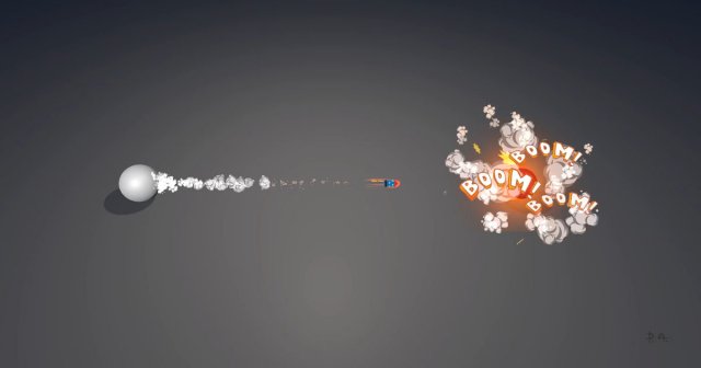 cartoon missile and explosion vfx 3D-Modell .c4d .max .obj .3ds .fbx .stl .blend 
