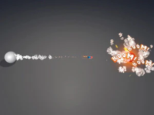 rudal kartun dan ledakan vfx Model 3D