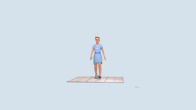 cartoon nurse 3D Model .c4d .max .obj .3ds .fbx .stl .blend 