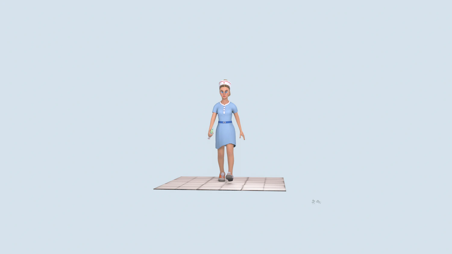 cartoon nurse 3D Model .c4d .max .obj .3ds .fbx .stl .blend