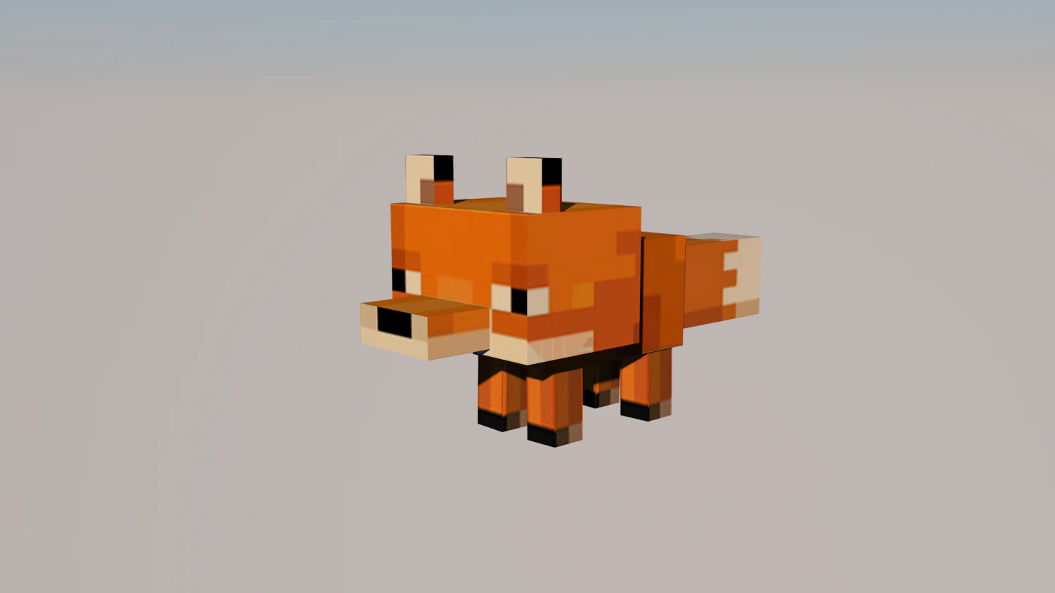 minecraft fox 3D Model .c4d .max .obj .3ds .fbx .stl .blend 