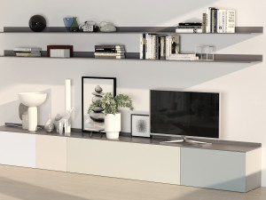 tv cabinet with shelves 3D-Modell