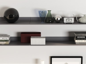 tv cabinet with shelves 3D-Modell