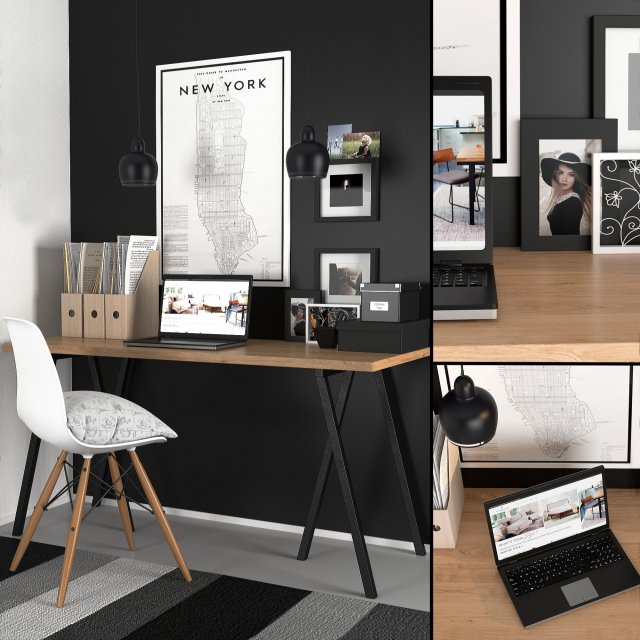 workplace 3D Model .c4d .max .obj .3ds .fbx .stl .blend 