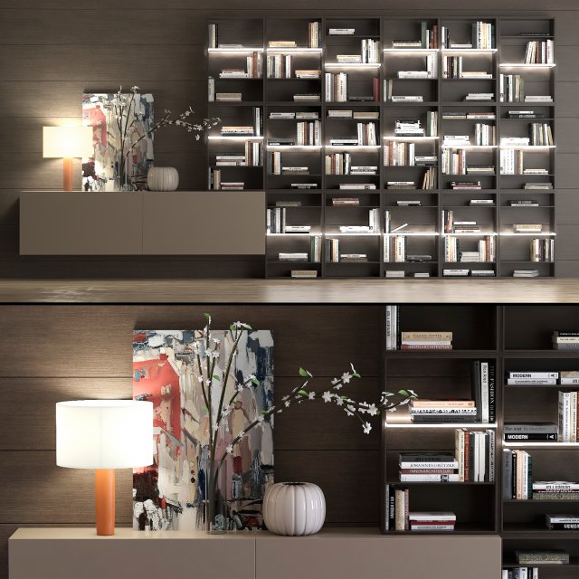 poliform shelving 3D Model .c4d .max .obj .3ds .fbx .stl .blend 