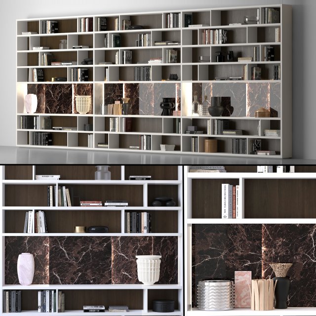bookcase poliform Model 3D .c4d .max .obj .3ds .fbx .stl .blend 