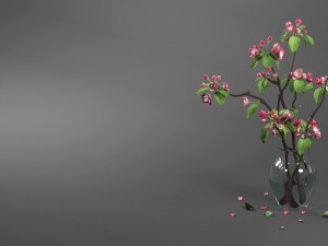 spring tree in the vase 3d max 2019 Modelo 3D