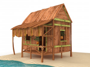 tropical wooden house 3D Model