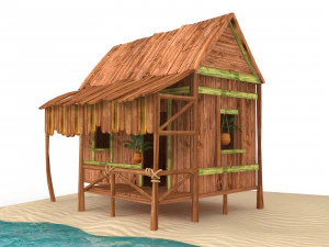 tropical wooden house 3D Model