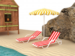 tropical wooden house 3D Model