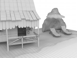 tropical wooden house 3D Model