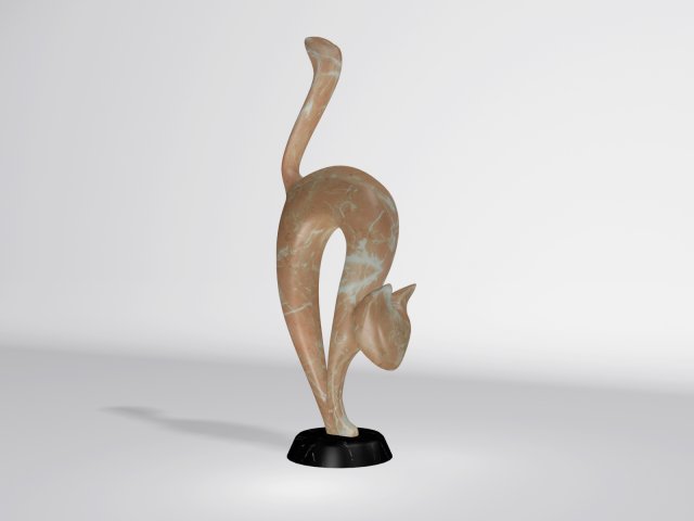 statuette cat 3D मॉडल .c4d .max .obj .3ds .fbx .stl .blend 