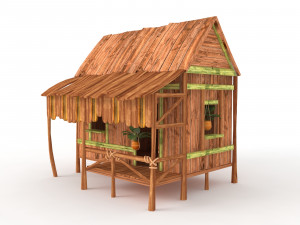 wooden tropical house 3D 모델