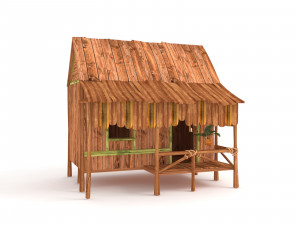 wooden tropical house 3D Model