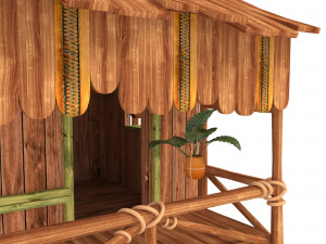 wooden tropical house 3D Model