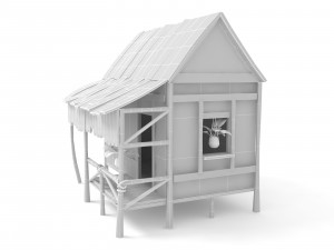 wooden tropical house 3D Model