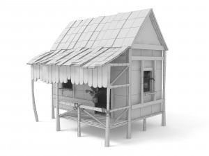 wooden tropical house 3D Model