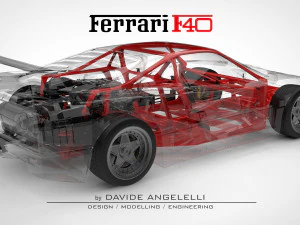 porsche 918 organiczna innowacyjna rama podwozia z amortyzowanymi hamulcami i kołami - druk 3d stl-obj Model 3D