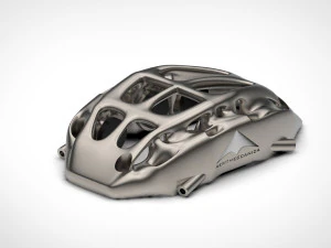 formula 1 le mans series racing brake caliper generative design and topology optimization 3D Model