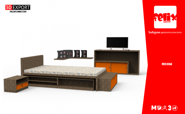 room 3D 模型 .c4d .max .obj .3ds .fbx .stl .blend 
