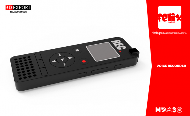 voice recorder 3D Model .c4d .max .obj .3ds .fbx .stl .blend 
