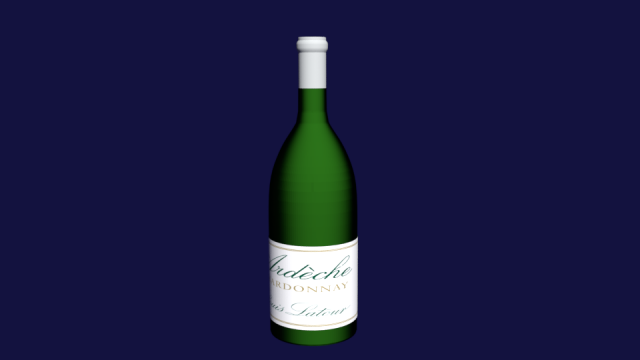 wine bottle chardonnay Model 3D .c4d .max .obj .3ds .fbx .stl .blend