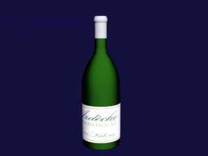 wine bottle chardonnay 3D Model