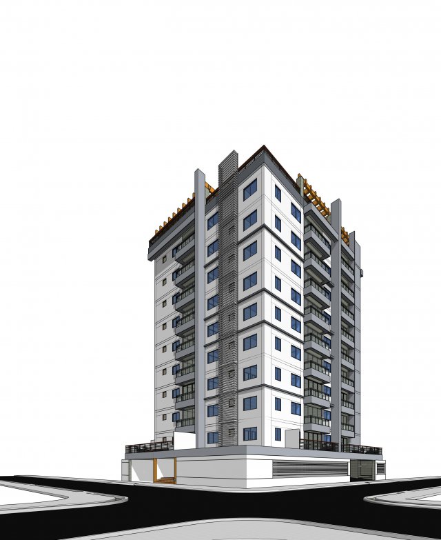 apartment building 3D मॉडल .c4d .max .obj .3ds .fbx .stl .blend 
