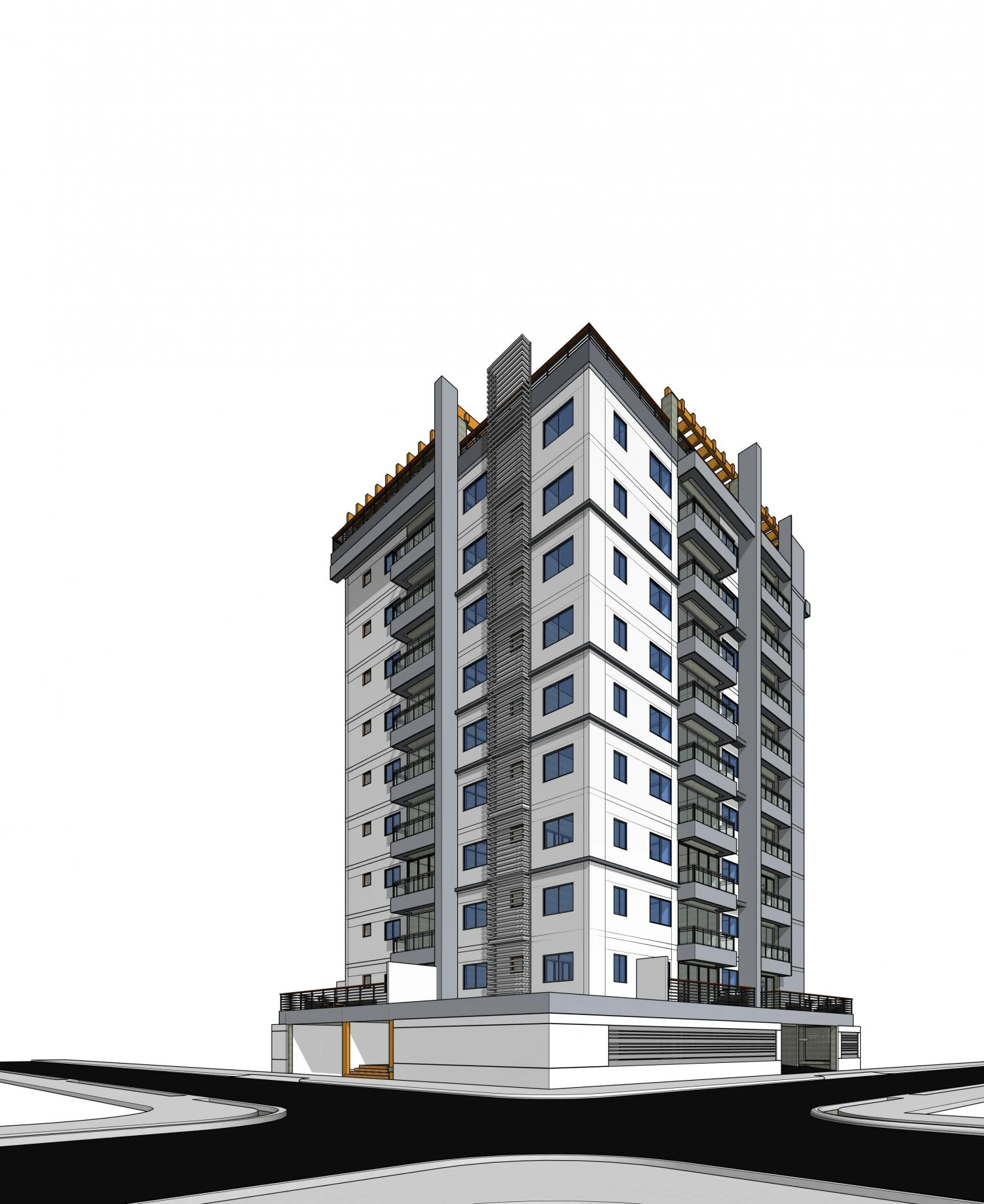 apartment building 3D Model .c4d .max .obj .3ds .fbx .stl .blend 