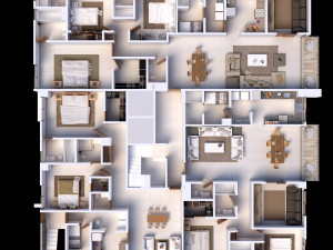 apartment building 3D मॉडल