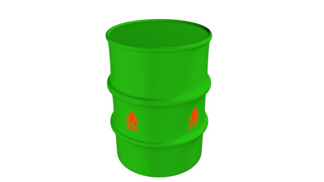 oil barrel 200l green Model 3D .c4d .max .obj .3ds .fbx .stl .blend 