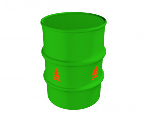 oil barrel 200l green 3D Model