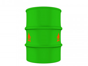 oil barrel 200l green Model 3D
