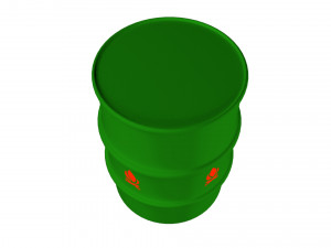 oil barrel 200l green Model 3D