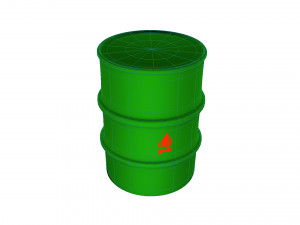 oil barrel 200l green Model 3D
