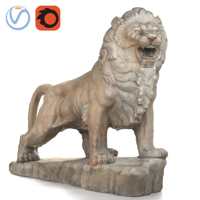 lion statue Modèle 3D .c4d .max .obj .3ds .fbx .stl .blend 