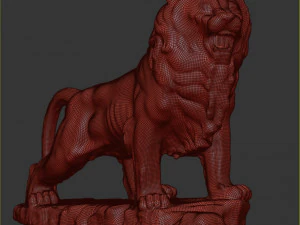 statua del leone Modello 3D