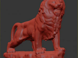 statua del leone Modello 3D