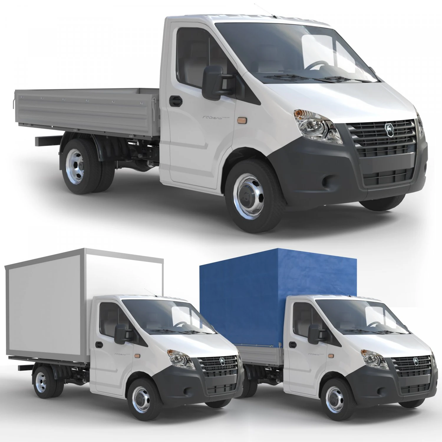 gazelle next lorry lowpoly 3D Model .c4d .max .obj .3ds .fbx .stl .blend 