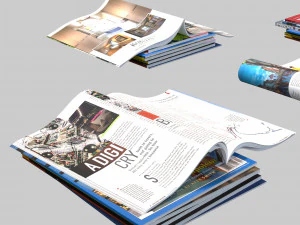 magazines set 3D Model