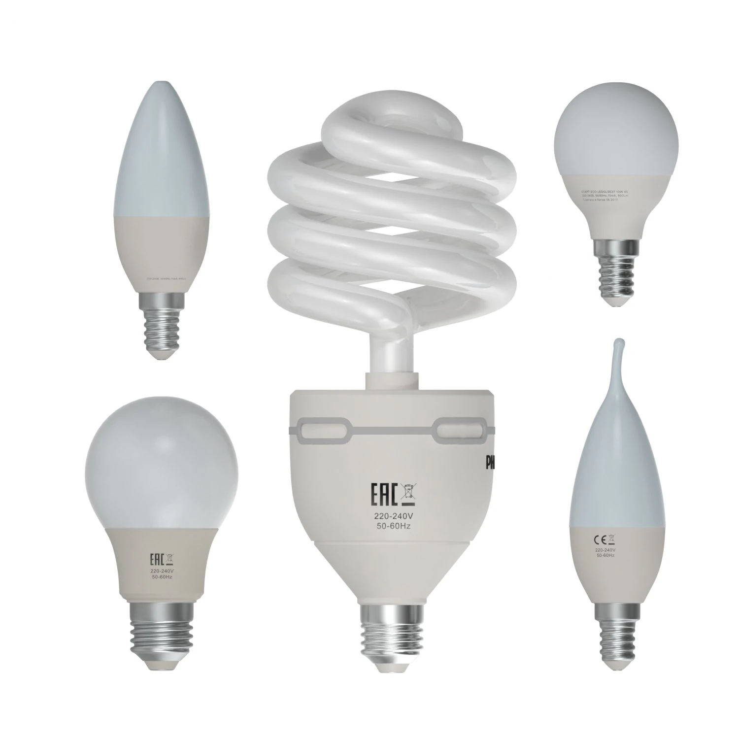 energy-saving lamps set 3D Model .c4d .max .obj .3ds .fbx .stl .blend 
