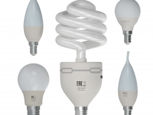 energy-saving lamps set 3D Модель