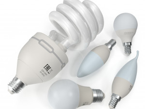 energy-saving lamps set 3D 模型