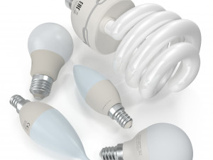 energy-saving lamps set 3D 模型