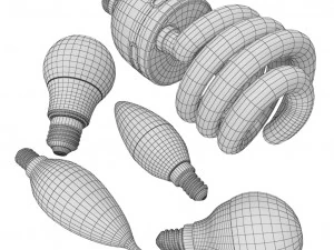 energy-saving lamps set 3D Model