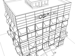 civic building hospital Model 3D