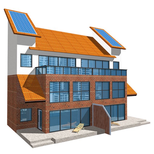 house solar 3D Model .c4d .max .obj .3ds .fbx .stl .blend 